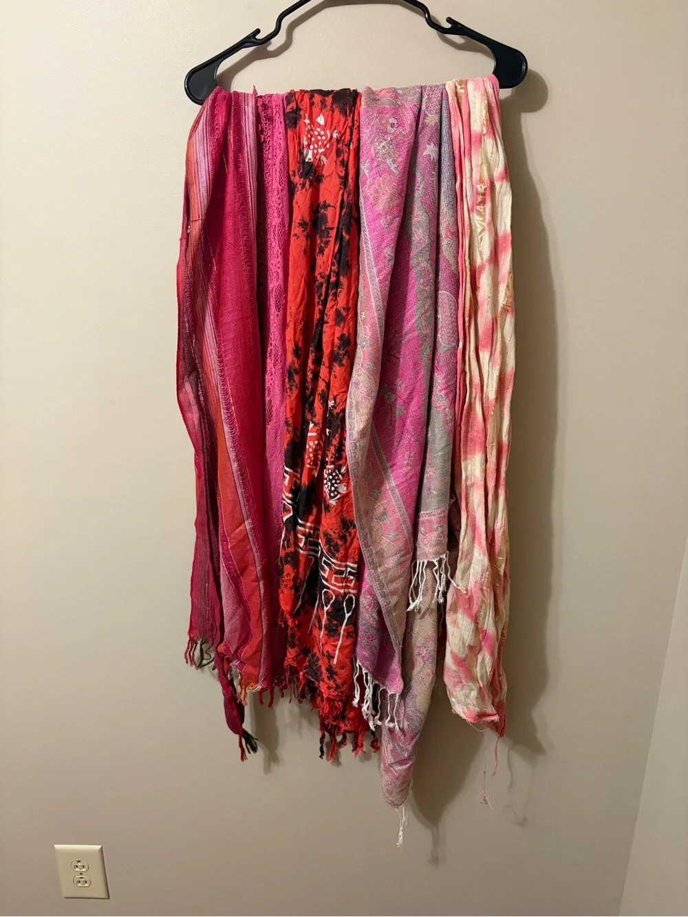 Mixed Pink & Red Scarf Bundle Set of 5